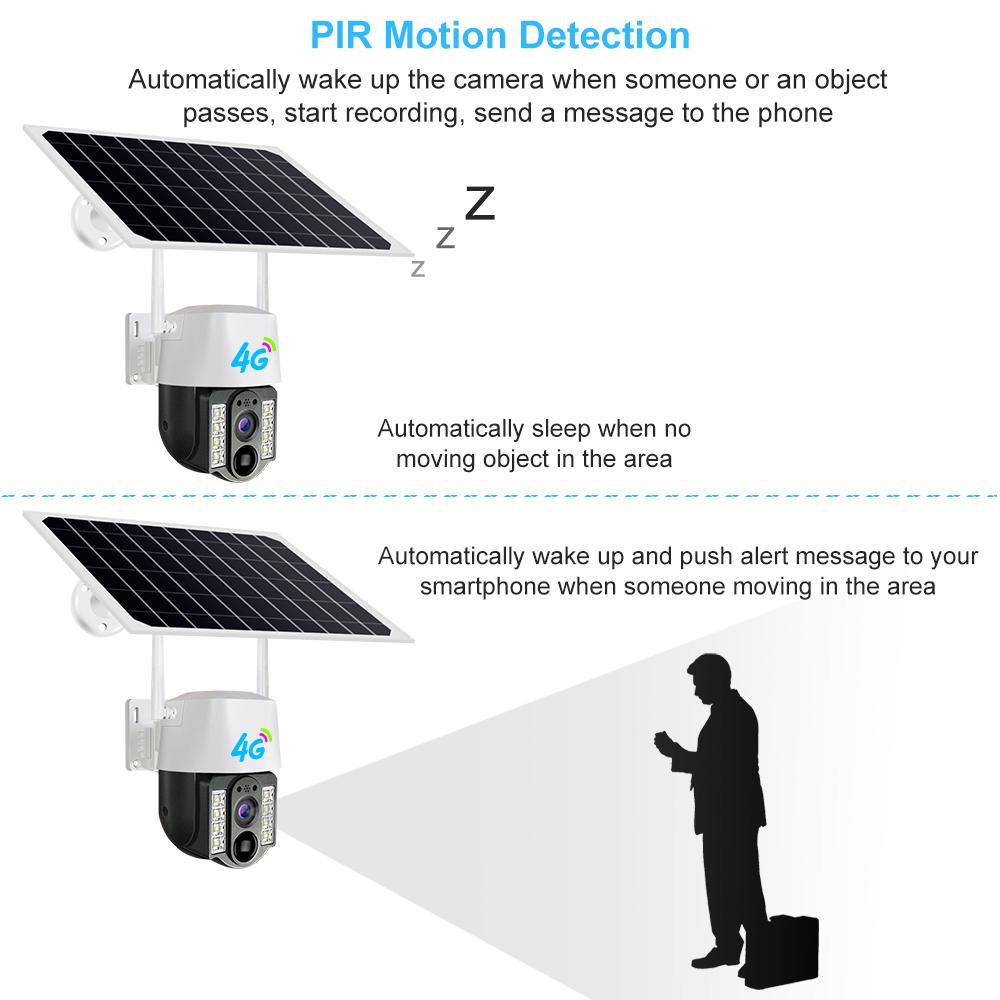 5MP Pixel Solar Camera 4G SIM Wifi Waterproouto Tracking Surveillance Outdoor Wireless Home Security Protection CCTV
