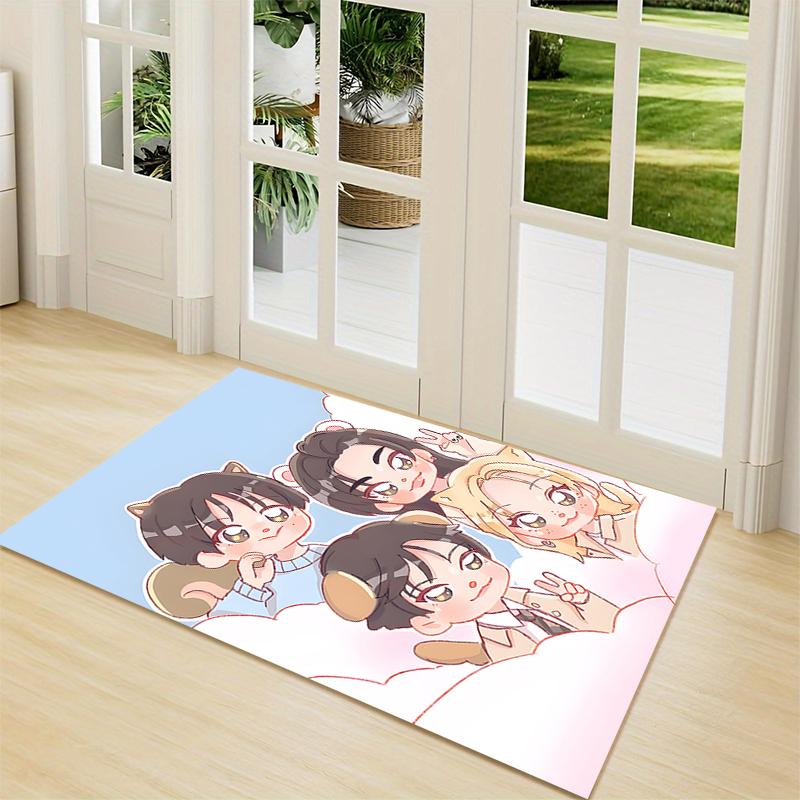 1Pc Kawaii Friends Together Carpet Rug Customizable Soft Washable Antislip Home Living Room Sofa Mats Personalized Rug 091741