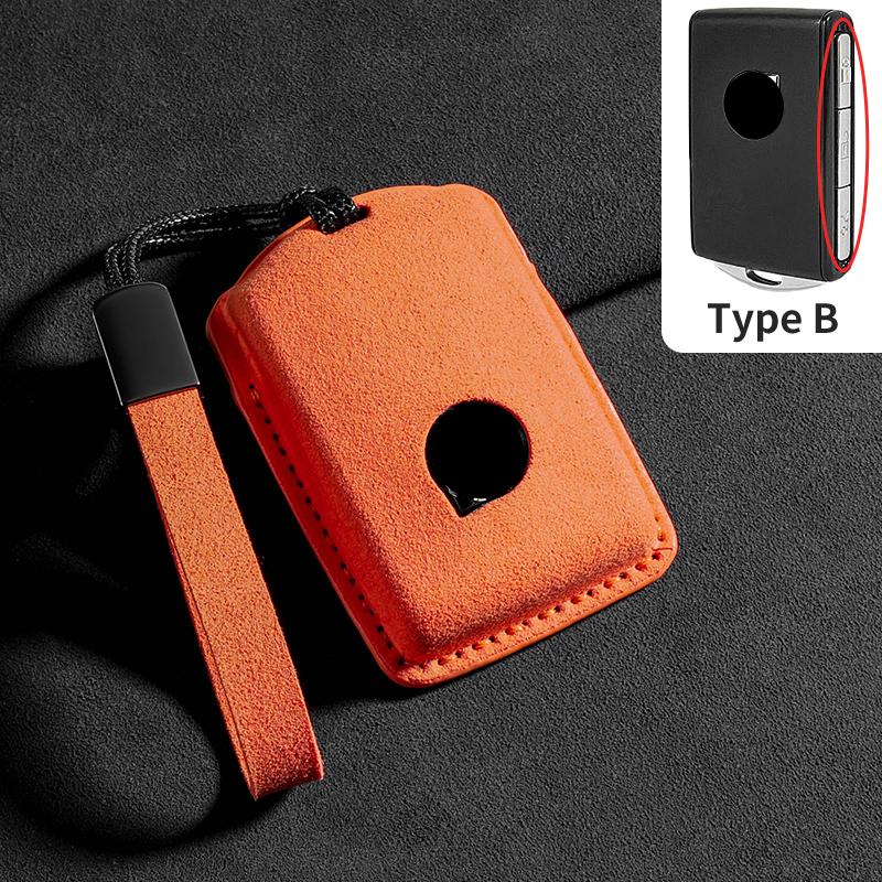 For Volvo S60 S90 XC40 XC60 XC90 V60 V90 T6 T8 Suede Car Smart Remote Key Case Cover Protector Auto Shell Decorative Accessories