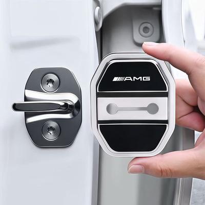 WOOY7 4 шт. Силиконовая накладка на замок двери автомобиля Защитная наклейка на пряжку Для Mercedes Benz AMG GLC W203 W206 W220 W205 W211 W212 W201