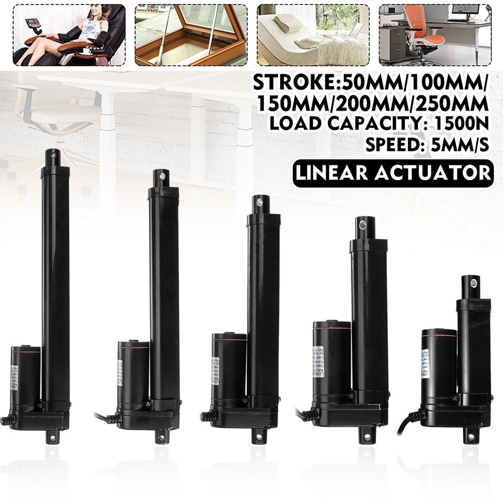 IP54 1500N линейный привод 50 мм 100 мм 150 мм 200 мм 250 мм ход линейный привод электродвигатель управление линейным двигателем постоянного тока 12 В