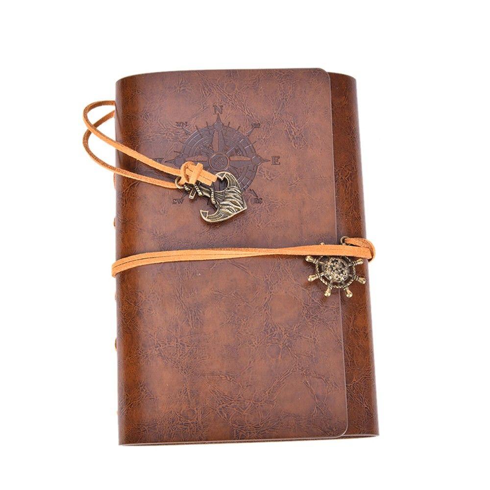 Notebook Classic Retro Style Replaceable Blank Paper Notepad Leather Diary Book Notebook Sketchbook