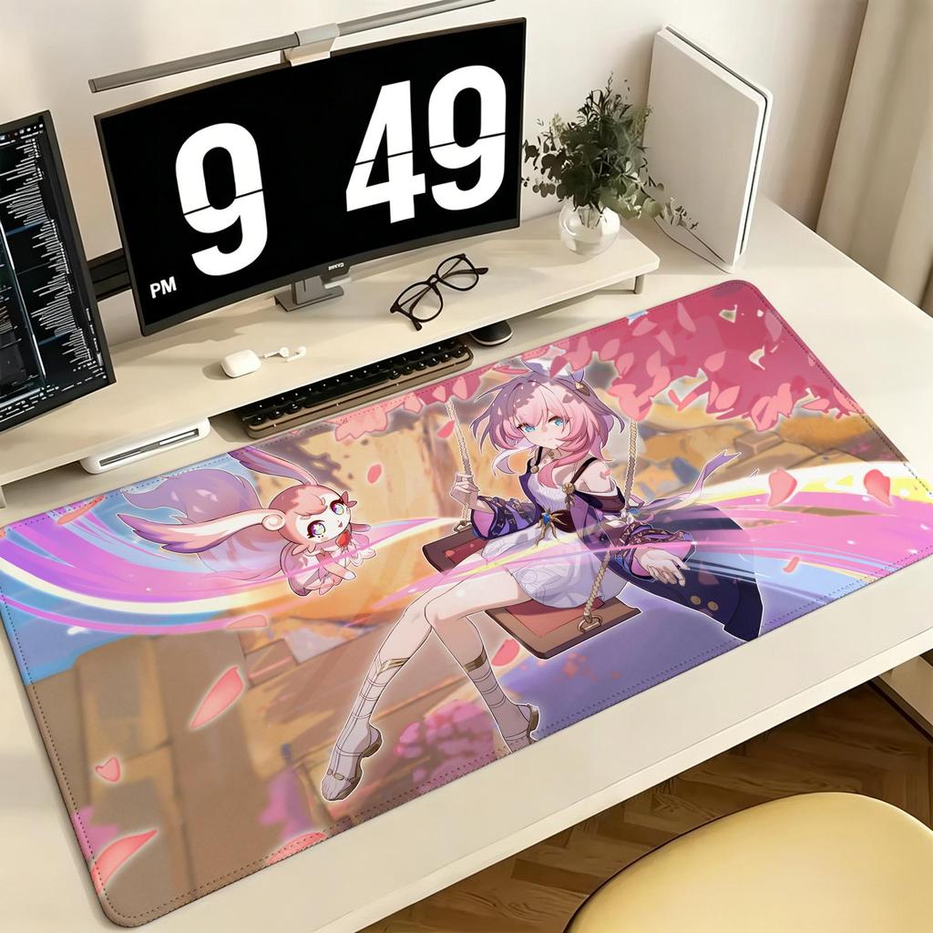 Игровой коврик для мыши Honkai Star Rail Cyrene Pro ESports, экстрабольшой, нескользящий, с прошитым краем, для клавиатуры, ноутбука, стола, для ПК-геймера