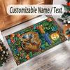 Cosmic Theme Crystal Velvet Floor Rug Personalized Custom Name Text Warm Carpet Home Decoration