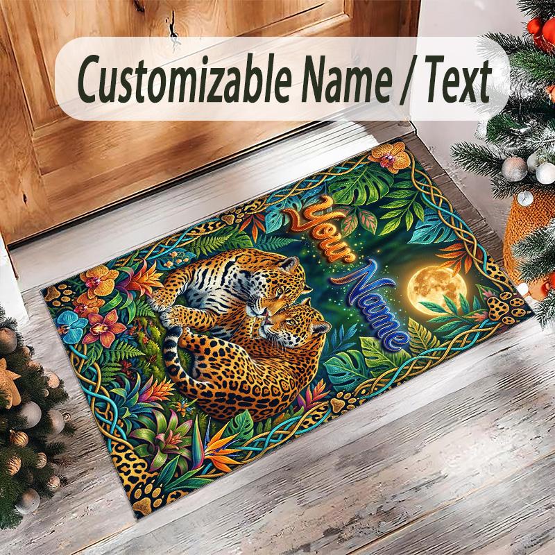 Cosmic Theme Crystal Velvet Floor Rug Personalized Custom Name Text Warm Carpet Home Decoration