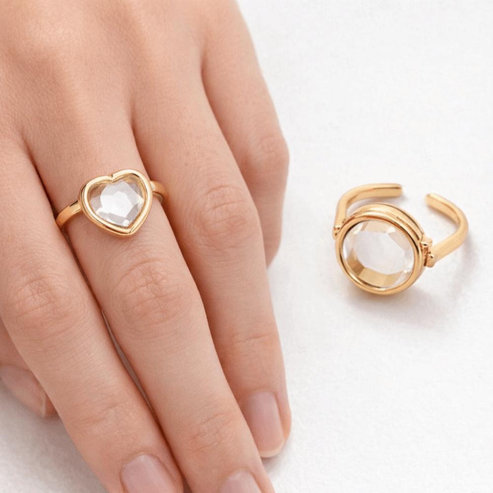 Hollow Heart-shaped Box Ring Elegant Transparent Box Ring Cute Circular Box Ring Valentine's Day