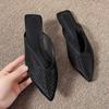 Fashion 2024 Pointed Toe Women Shoes Mesh Closed Toe Women's Slippers Simple Formal Slippers Women's Flat Soft Soled Women's Shoes
