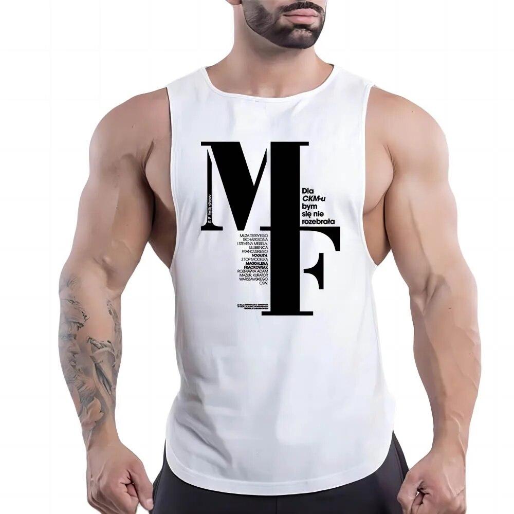 Men'S Clothing Fashion Casual Street Sleeveless Vest Crewneck Comfortable Breathable English Letter Printed Quick-Drying Top
