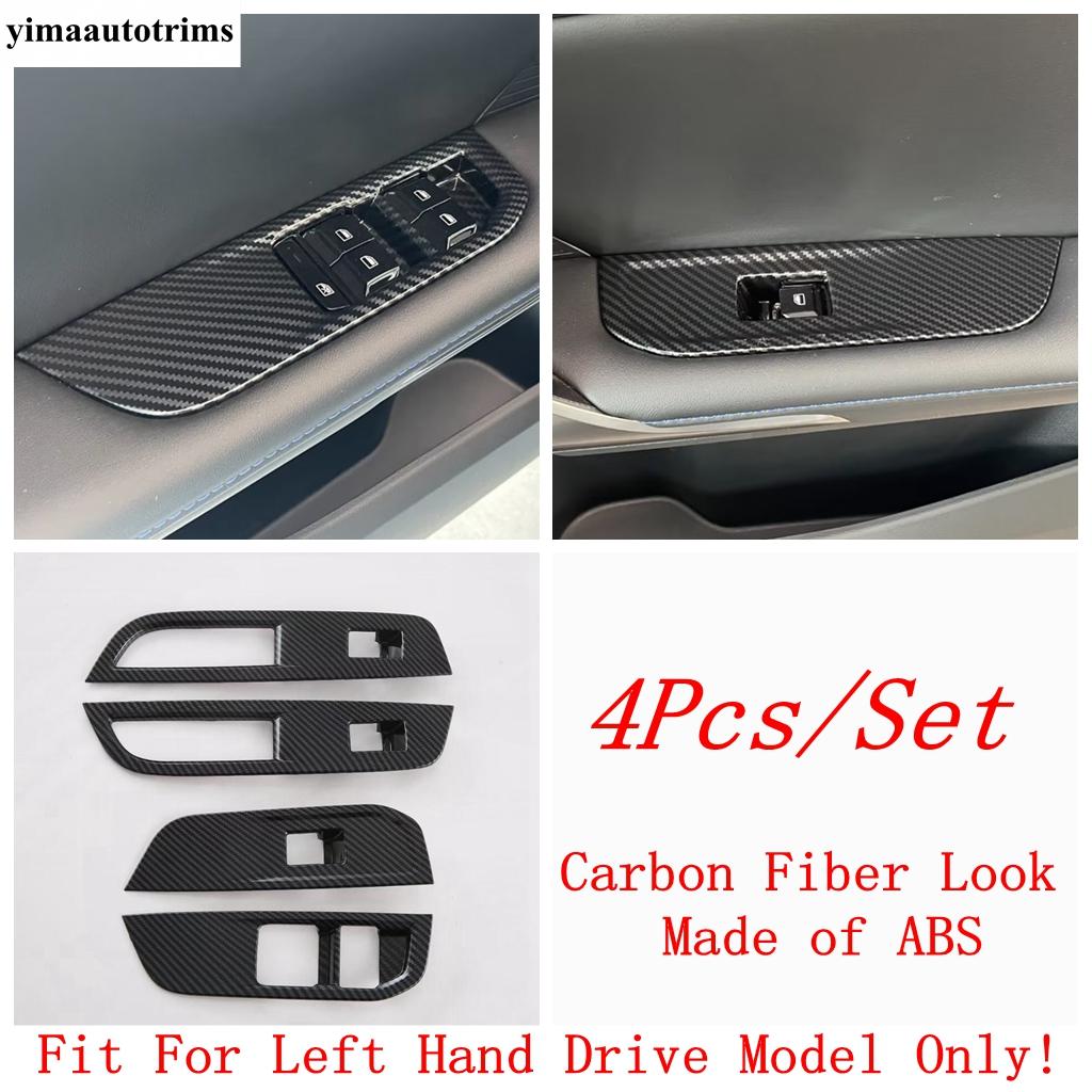 Window Lift / Head Light / Steering Wheel / Gear Shift Panel Cover Trim For MG 4 EV 2024 Carbon Fiber Accessories Interior
