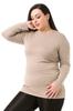 Women's Style Big Size Body Plus Size Crew Neck Long Sleeve Viscose Black Body
