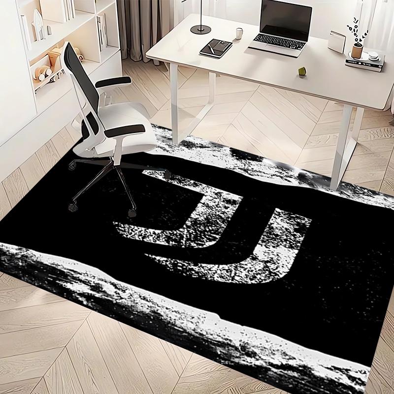 1pc Juventus FC logo Print Area Rug - Soft, Washable Non-Slip Indoor Mat, Living Room, Home Office Decorative Rug,Office Decorative