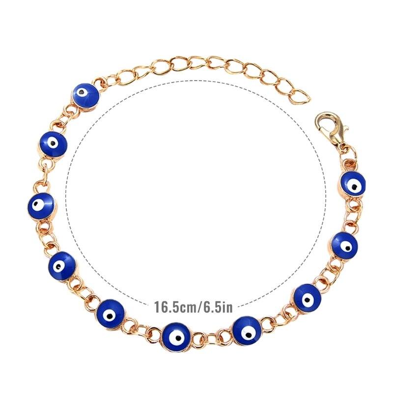Evil Eye Bracelets Adjustable for Women Lucky Turkish Eye Jewelry Gifts Mini Evil Eye Clasp Bracelet Charming Exquisite