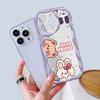 Cartoon Rabbit Bear Pattern Phone Case for Iphone 15 14 13 12 11 Samsung Galaxy A52 Xiaomi Redmi 14 13C Cream Texture Casing Wavy Edge Soft Cover