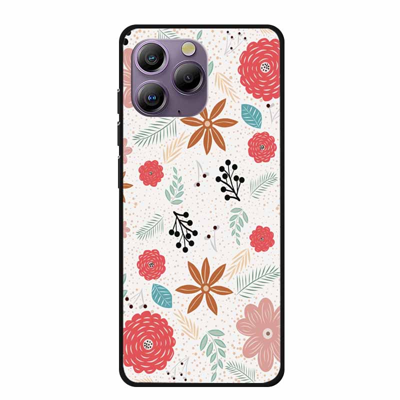 Soft Space Cover for Blackview A96 Case Flower TPU Cat Silicone Phone Cases for BlackviewA96 Cover Shockproof Lovely Shell