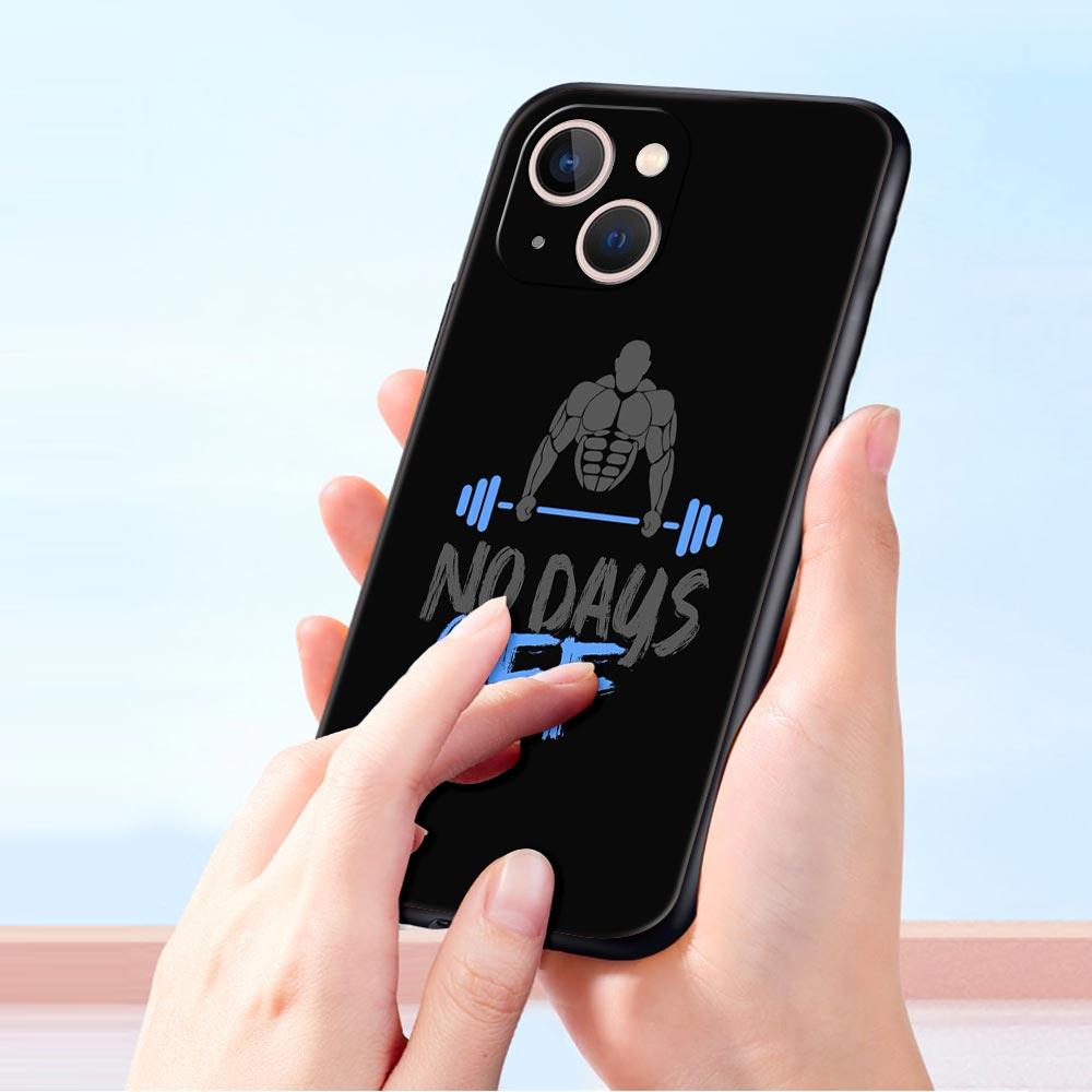 Чехол для телефона для зала, фитнеса, бодибилдинга для iPhone 17 16 15 Pro Max 11 12 13 14 7 8 Plus SE 2020 X XR XS, мягкий черный