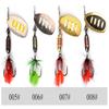 FTK 1pc Spinner Bait 7.5g 12g 17.5g Hard Spoon Bass Lures Metal Fishing Lure With Feather Treble Hooks For Pike Fishing