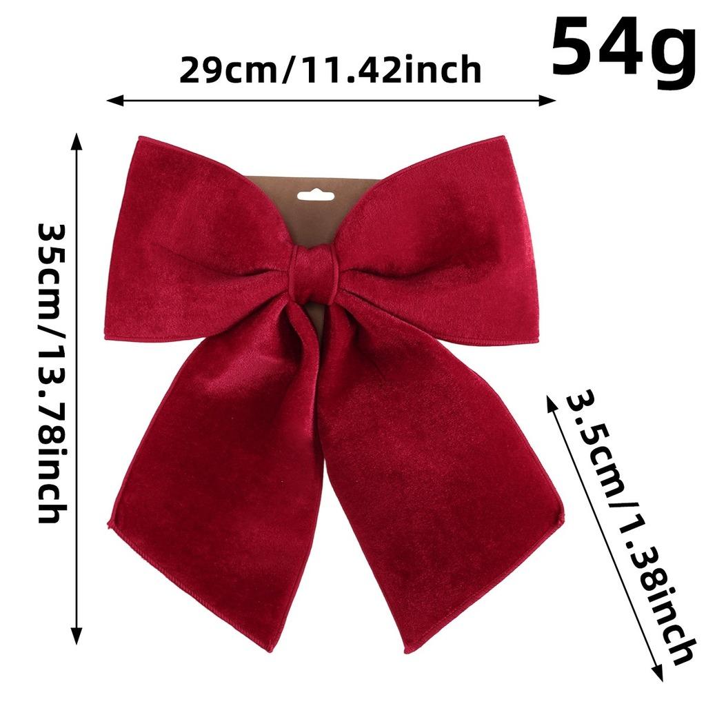 Holiday Decoration Bow Adjustable Velvet Hanging Ornament Decorative Hanging Ornament Soft Velvet Christmas Bow For Christmas
