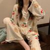 Spring and Autumn Women's Pajamas Homewear Set of Girls Students Female Thin Section of Simple Wind Pajamas Homewear