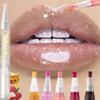 6-Color Fruit Glitter Plumping Lip Gloss Jelly Moisturizer Rotate Lip Tint Stick Transparent Lip Oil Fullness Makeup Lips Care