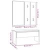 VidaXL Ensemble de Meubles de Couloir Banc d'Entrée Boîte de Rangement Miroir de Coiffeuse Porte-manteau Chêne Fumé Bois 3120200