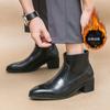 Модные зимние теплые ботинки челси из хлопка, деловые ботинки на молнии, мужские ботинки без застежек, мужские дизайнерские вестерн-ботинки коричневого цвета