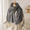 Cashew Autumn and Winter Plaid Imitation Cashmere Shawl Scarf Women's Warm Fashion Commuter Fringed Scarf