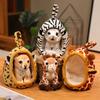 New Small Realistic Plush Toy Soft Dog Bed And Puppy 2-In-1 Plush Doll Kawaii Gift Stuffed Animal Giraffe Lion Tiger Plushies