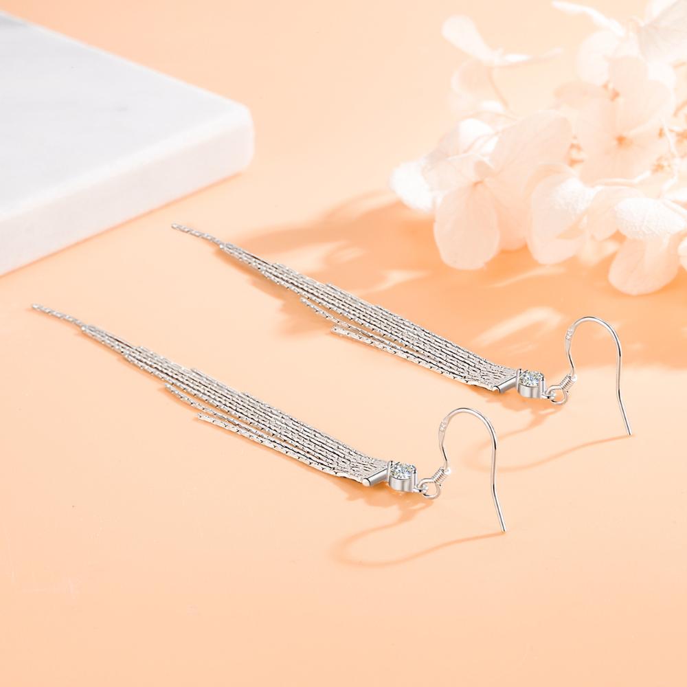 Женские винтажные корейские модные милые элегантные 925 посеребренные антиаллергенные простые висячие серьги с крючками женские украшения для ушей с кисточками Рождественский подарок