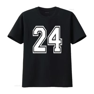 Футболка № 24 День Рождения Спортивная команда Varsity Джерси винтаж Стирка Унисекс уличная мода дизайнерская одежда Повседневная мода