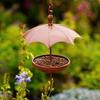 Rustic Umbrella-Shaped Bird Feeder Iron Bird Feeding Station Hanging Platform Feeder  Garden