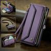 Suitable for iPhone 16 phone case, Apple 17 wallet leather case, Samsung S24 flip cover with zipper, Z Fold6