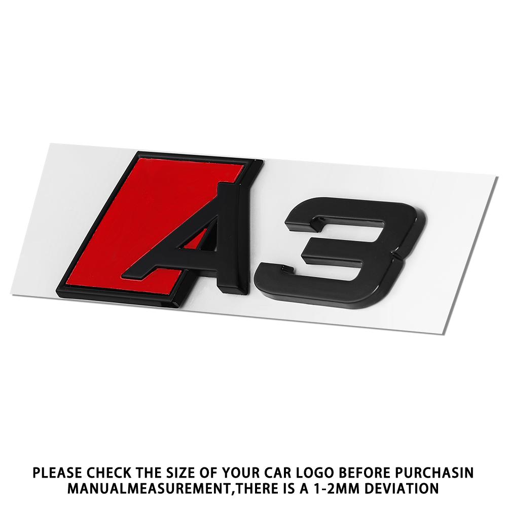 1PC 3D Aluminum Car Rear Trunk Logo Tail Badge Sticker Decal For AUDI A3 A4 A5 A6 A7 A8 A3+ A4+ A5+ A6+ A7+ A8+ Letters Emblem