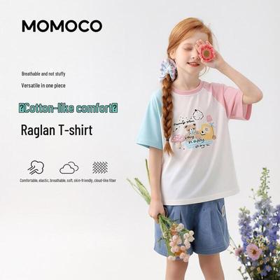 Летняя модная футболка для девочек MOMOCO