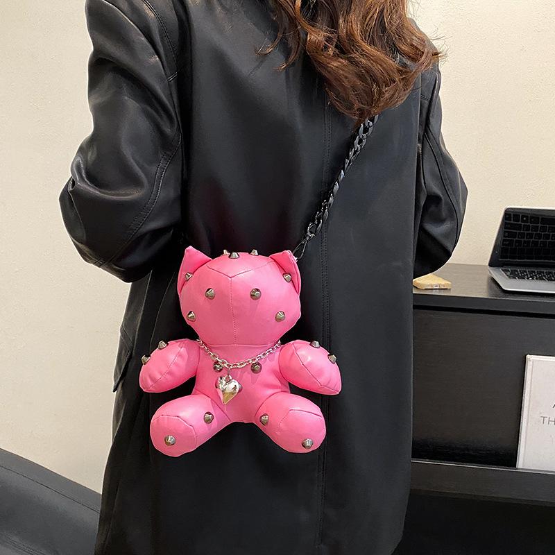 Персонализированная креативная мультяшная сумка 2025 новая милая девочка Мори забавный медведь плечевая кроссбоди маленькая круглая сумка pu