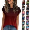 Women Work Casual Fashion Short-sleeved Round Neck T-shirt Top