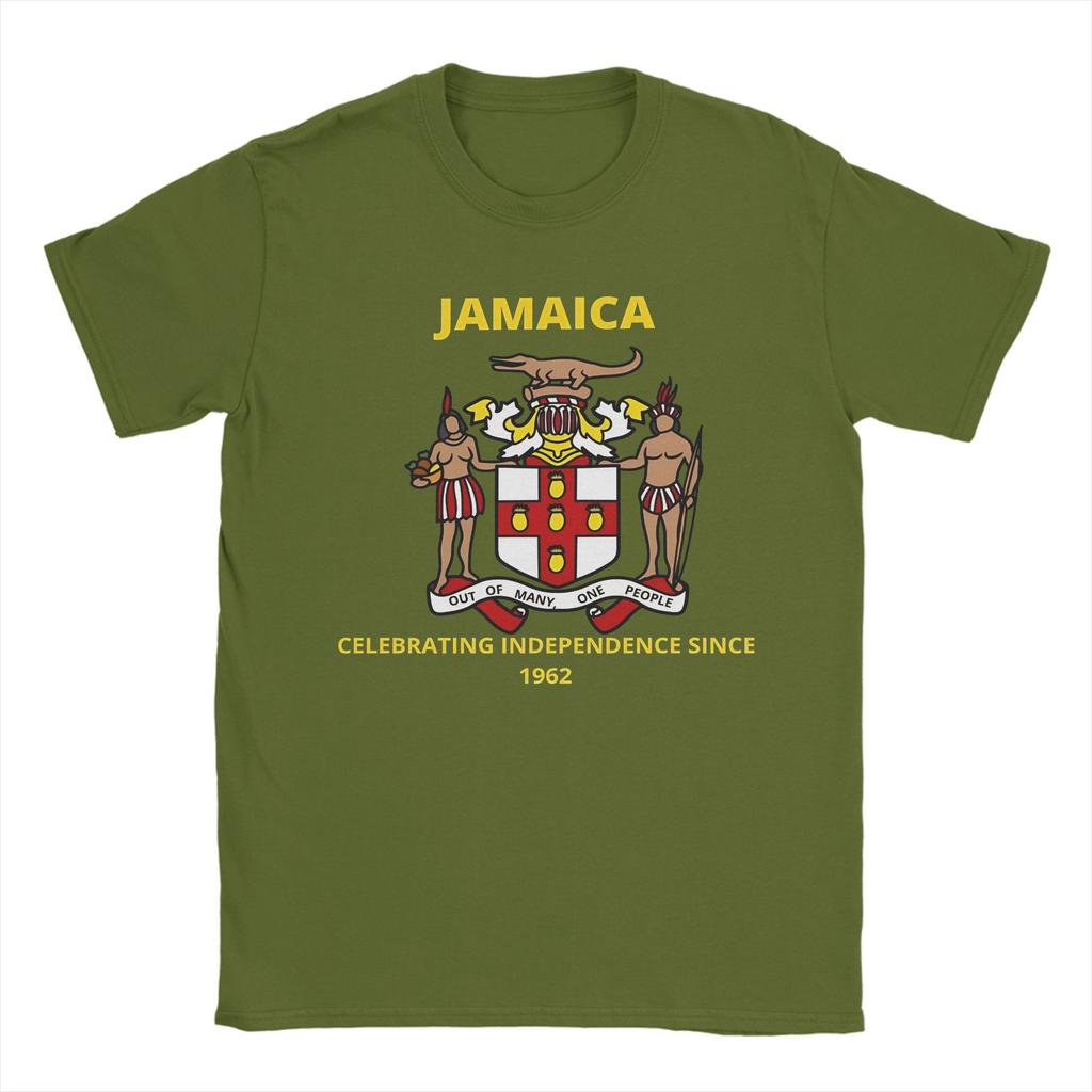 Unisex T Shirt Jamaica Coat Of Arms TShirts Harajuku Summer Tee Shirt Vintage Cotton Clothes Gift Idea