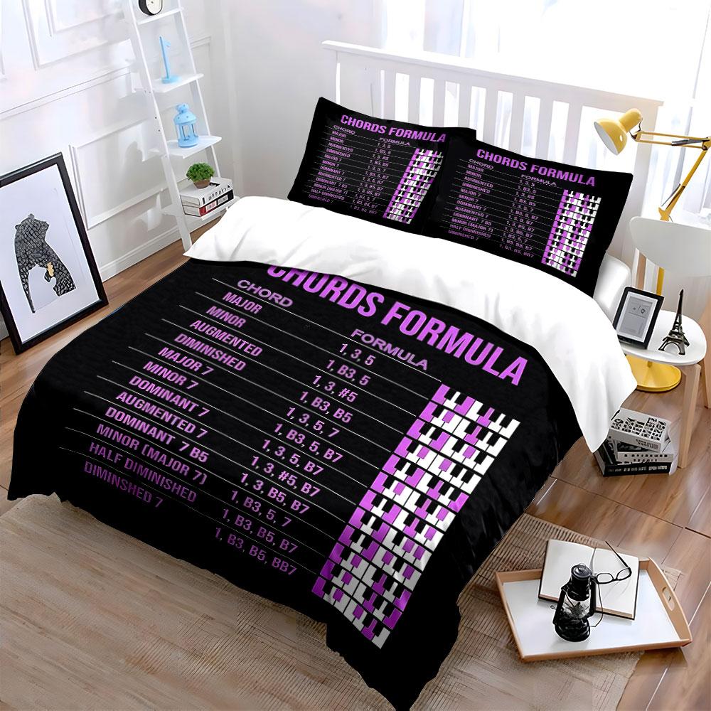 Chords Formula Piano Chart Bedding Duvet Cover Set (1*Duvet Cover 2*Pillowcases, without duvet insert)