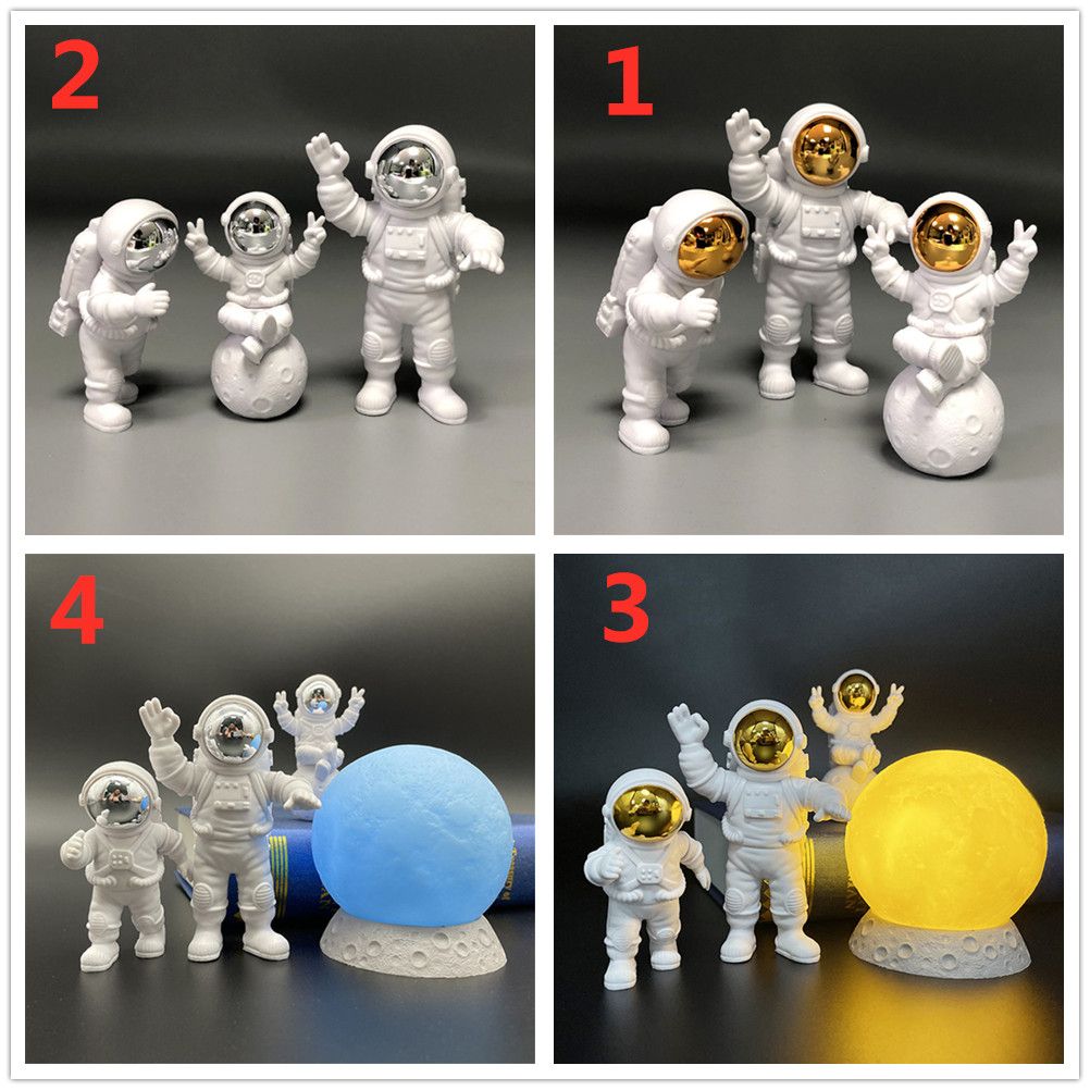 Торт на день рождения Космос Статуэтки космонавтов Украшения астронавтов со скульптурой Луны Фигурки космонавтов