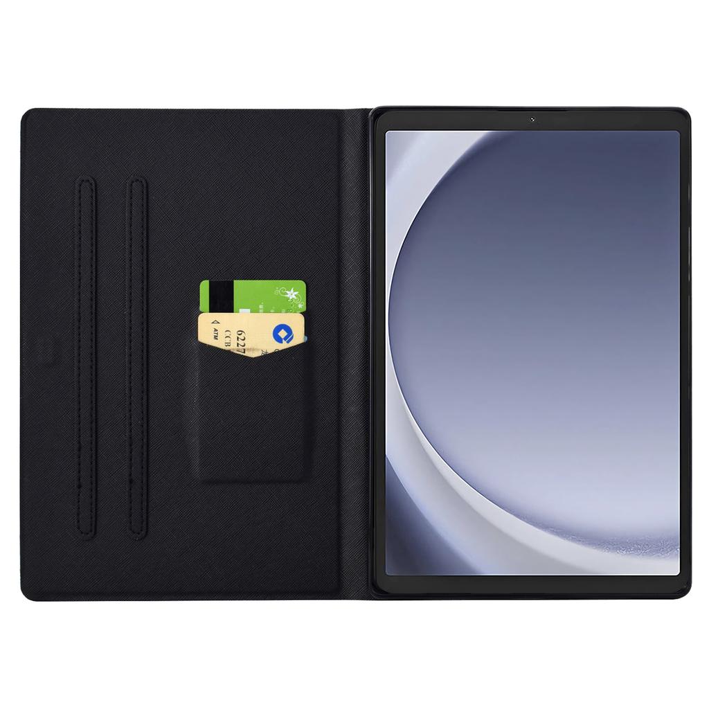 Для Samsung Galaxy Tab A9 Чехол PU Кожаный Узор Складная Подставка Защитная Обложка для Планшета