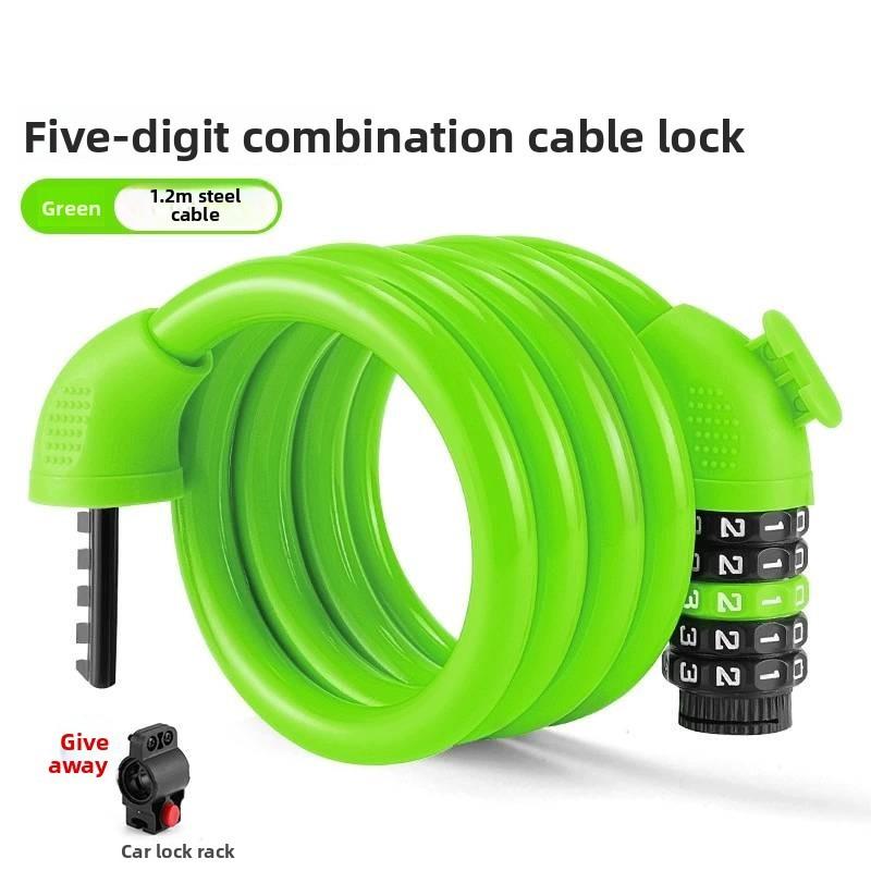 Heavyduty Bicycle Lock With Combination Code And Steel Cable For Mountain And City Bikes