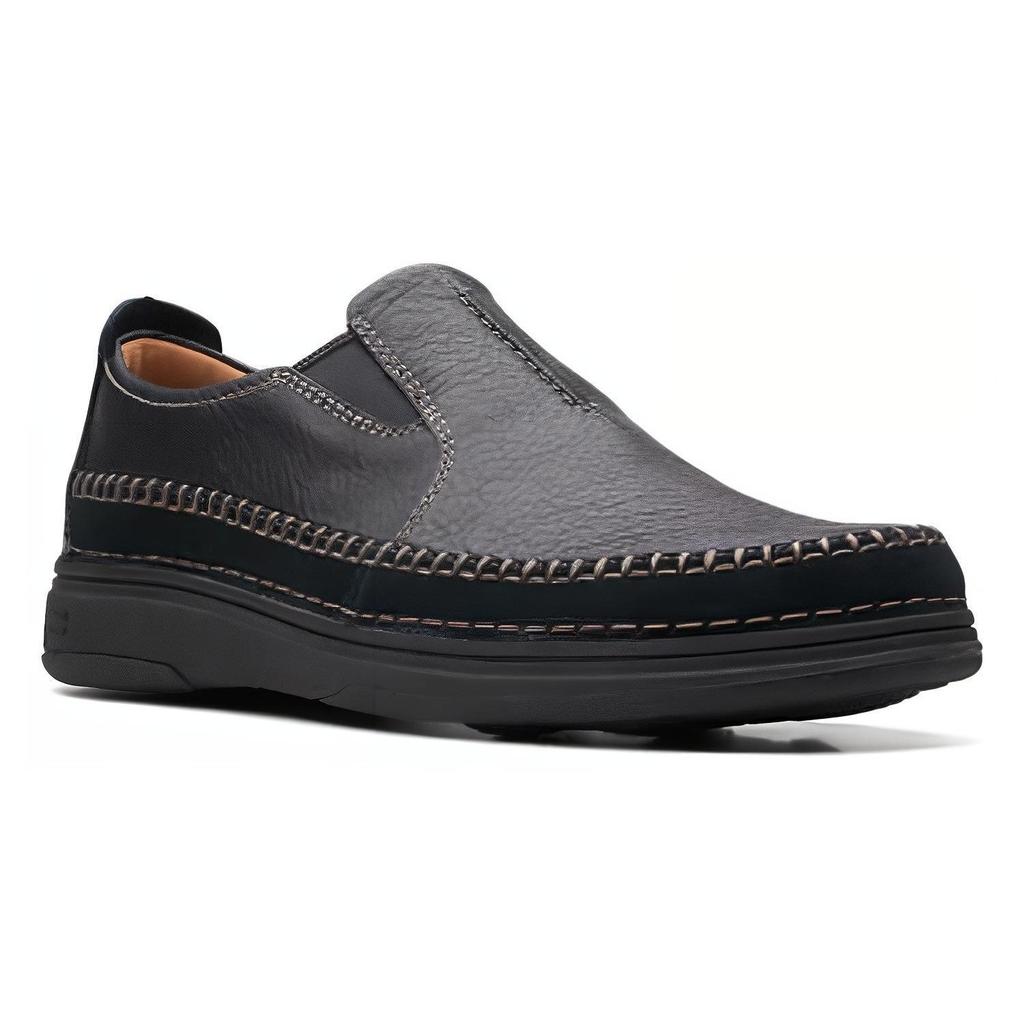 Clarks Круглый носок, без шнурков, повседневные кроссовки для мужчин, черные 261684288
