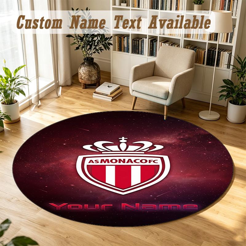 Round Rug Custom NameMonaco FC Pattern Non Slip Carpet Home Floor Decor