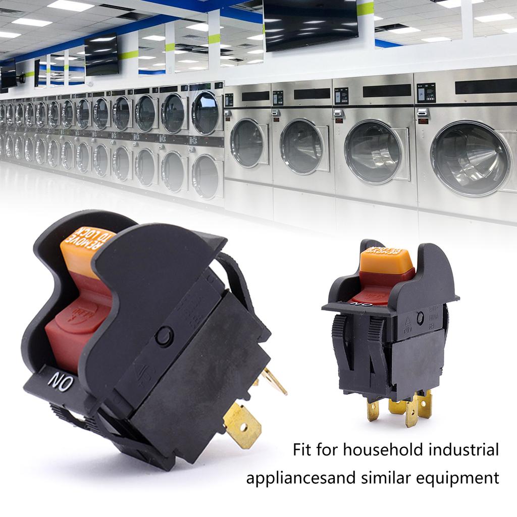 Industrial 125V/250VAC Key Locking Push Button Switches 4 Pin Electric Safety Control Heavy Duty 4 Pin Key Operated