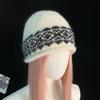 Fair Island wool knitted hat women's autumn and winter hat big head circumference retro warm cold hat lazy wind