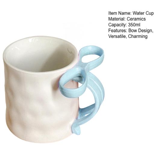 Керамическая кофейная кружка, элегантная чайная чашка для женщин, праздничная кружка с бантом и ручкой из ленты, кружка для горячих и холодных напитков, подарки на день рождения Святого Валентина