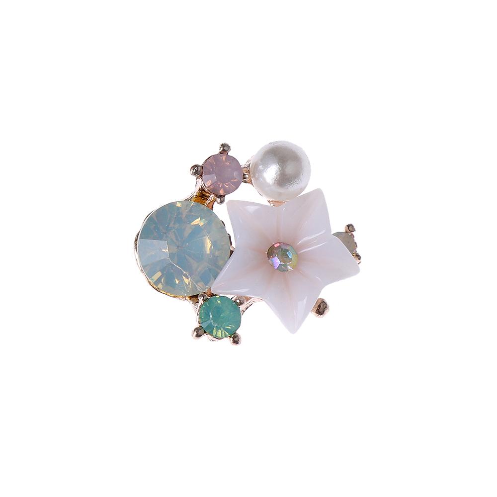 Craft Flatback Plating Rhinestone Button Pearl Buttons Flower Buckle Apparel Sewing