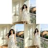 Pure Desire Polka Dot Slip Dress With Ruffle Details For Summer Casual Wear
