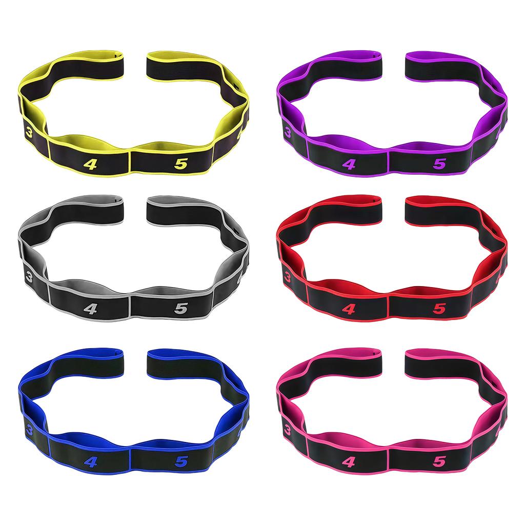 8 Section Dance Stretching Belt Pilates Fitness Exercise Resistance Band With Number Tension Band Pilates Pull Rope