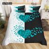 Black and White Duvet Cover Set King and Queen Bedding Set for Couple Romantic Valentine's Day Presents Polyester Duvet Cover