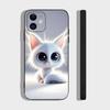 Чехол для телефона с изображением животного котенка для IPhone 17 Air 16 15 14 13 Pro Max 11 12 Черный силиконовый чехол